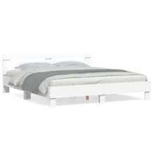 Bedframe met hoofdeinde bewerkt hout wit 200x200 cm 200 x 200 cm Wit