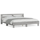 Bedframe 200x200 cm grijs sonoma bewerkt hout
