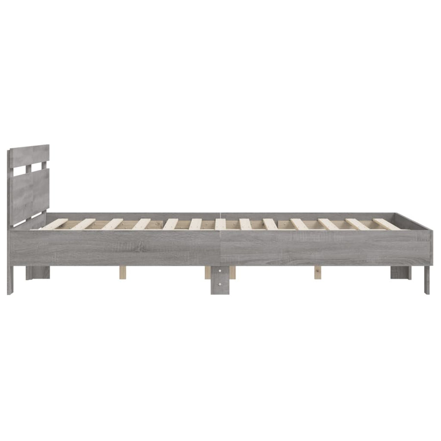 Bedframe Met Hoofdeinde Eiken Grijs sonoma 150 x 200 cm