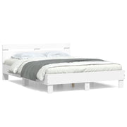Bedframe bewerkt hout wit 140x200 cm