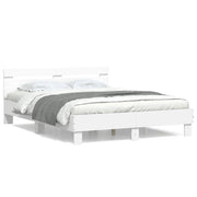 Bedframe 140x190 cm bewerkt hout wit