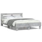 Bedframe 135x190 cm bewerkt hout betongrijs