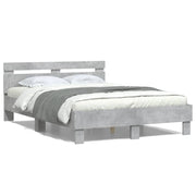 Bedframe 135x190 cm bewerkt hout betongrijs