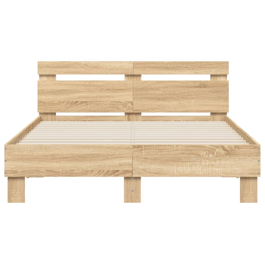 Bedframe met hoofdeinde bewerkt hout sonoma eiken 120x190 cm 120 x 190 cm Sonoma eiken