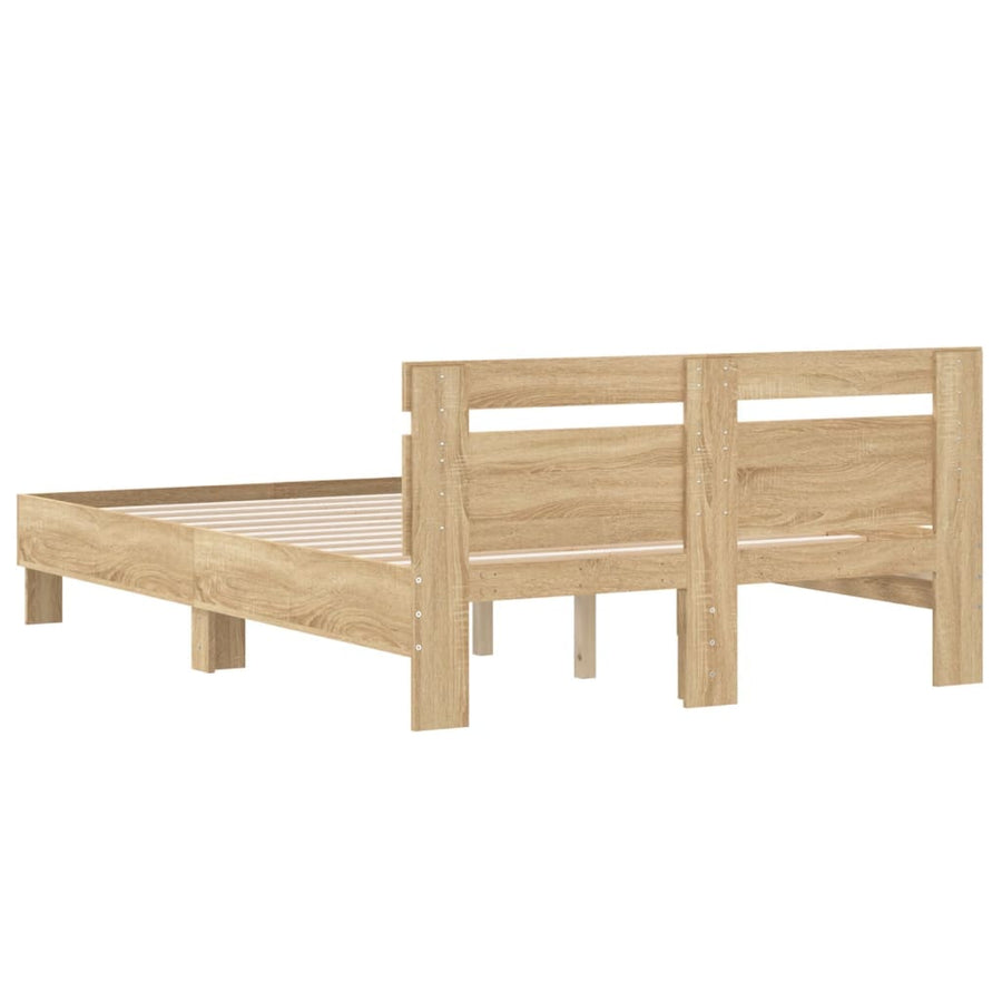 Bedframe met hoofdeinde bewerkt hout sonoma eiken 120x190 cm 120 x 190 cm Sonoma eiken