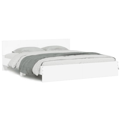 Bedframe Met Hoofdeinde Wit 200 x 200 cm