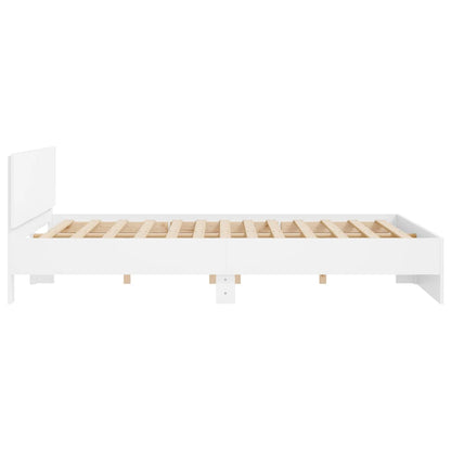 Bedframe Met Hoofdeinde Wit 200 x 200 cm