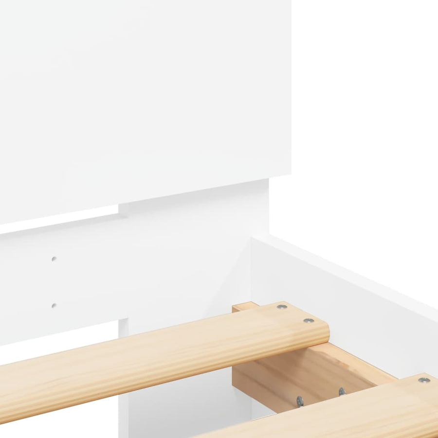Bedframe Met Hoofdeinde Wit 200 x 200 cm