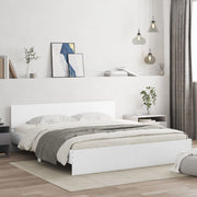 Bedframe wit 200x200 cm met hoofdeinde
