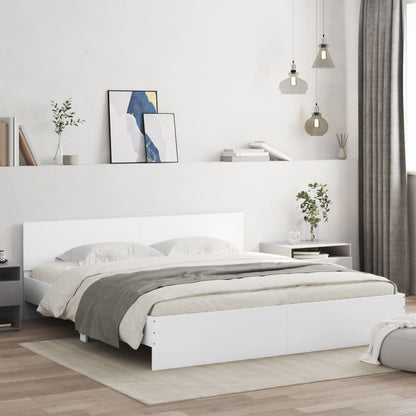 Bedframe Met Hoofdeinde Wit 200 x 200 cm