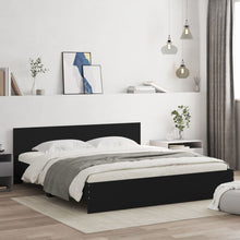 Bedframe Met Hoofdeinde Zwart 200 x 200 cm