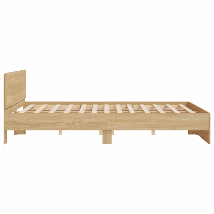 Bedframe Met Hoofdeinde Kleur 200 x 200 cm Sonoma eiken