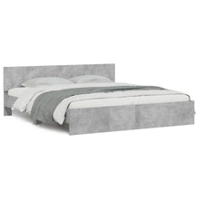 Bedframe met hoofdeinde betongrijs 200x200 cm 200 x 200 cm Betongrijs