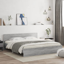 Bedframe Met Hoofdeinde Eikenkleurig Grijs sonoma 200 x 200 cm