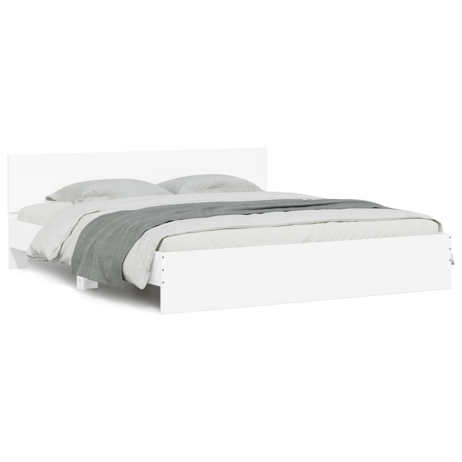 Bedframe met hoofdeinde wit 180x200 cm