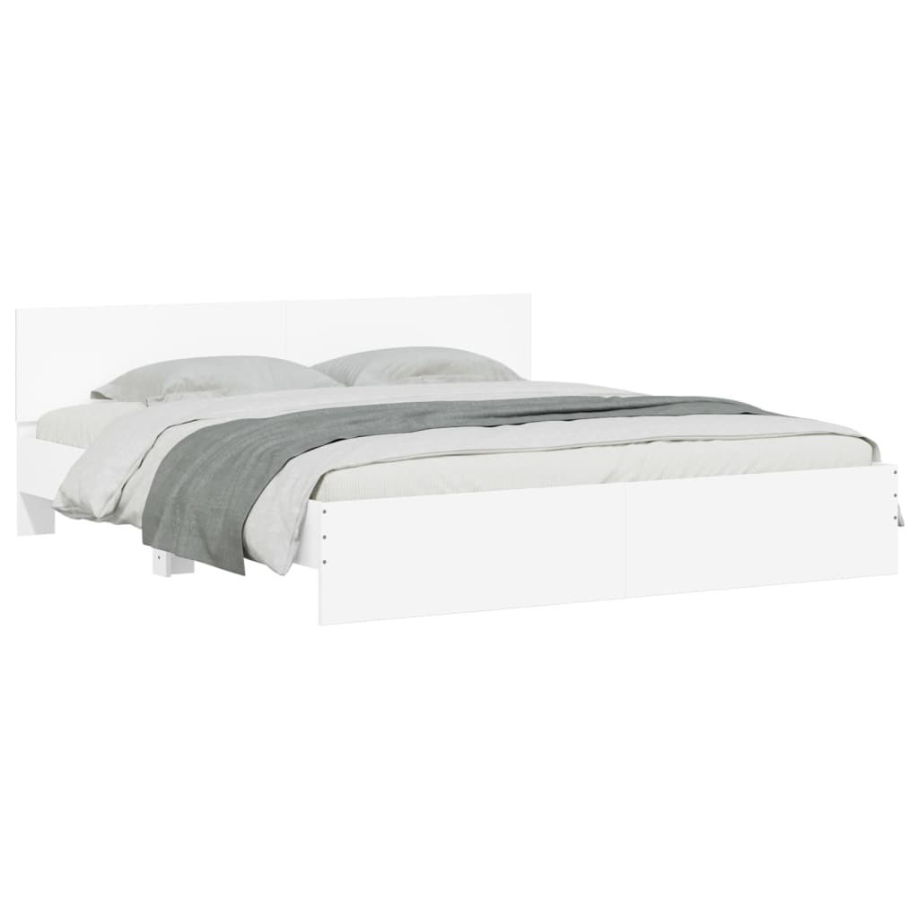 Bedframe met hoofdeinde wit 180x200 cm