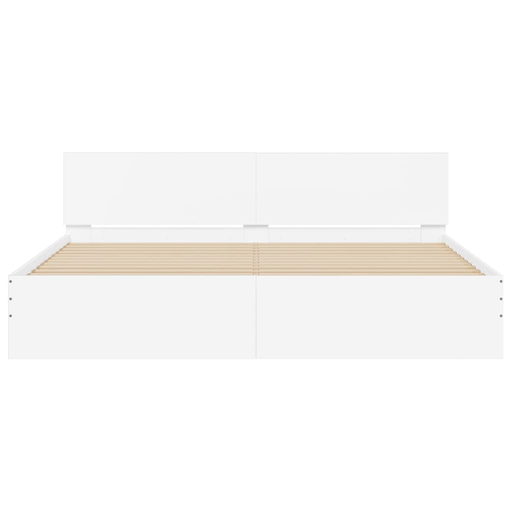 Bedframe met hoofdeinde wit 180x200 cm