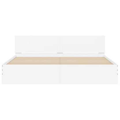Bedframe met hoofdeinde wit 180x200 cm