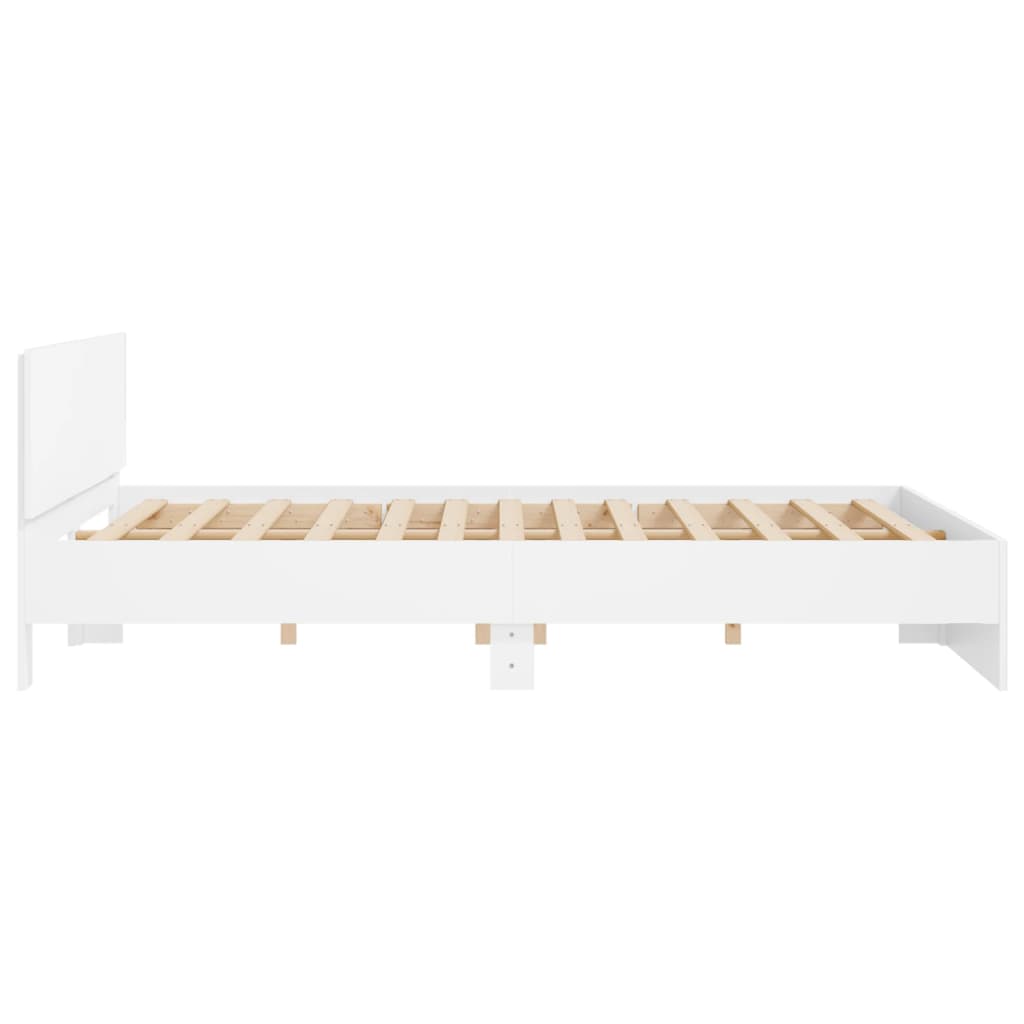 Bedframe met hoofdeinde wit 180x200 cm