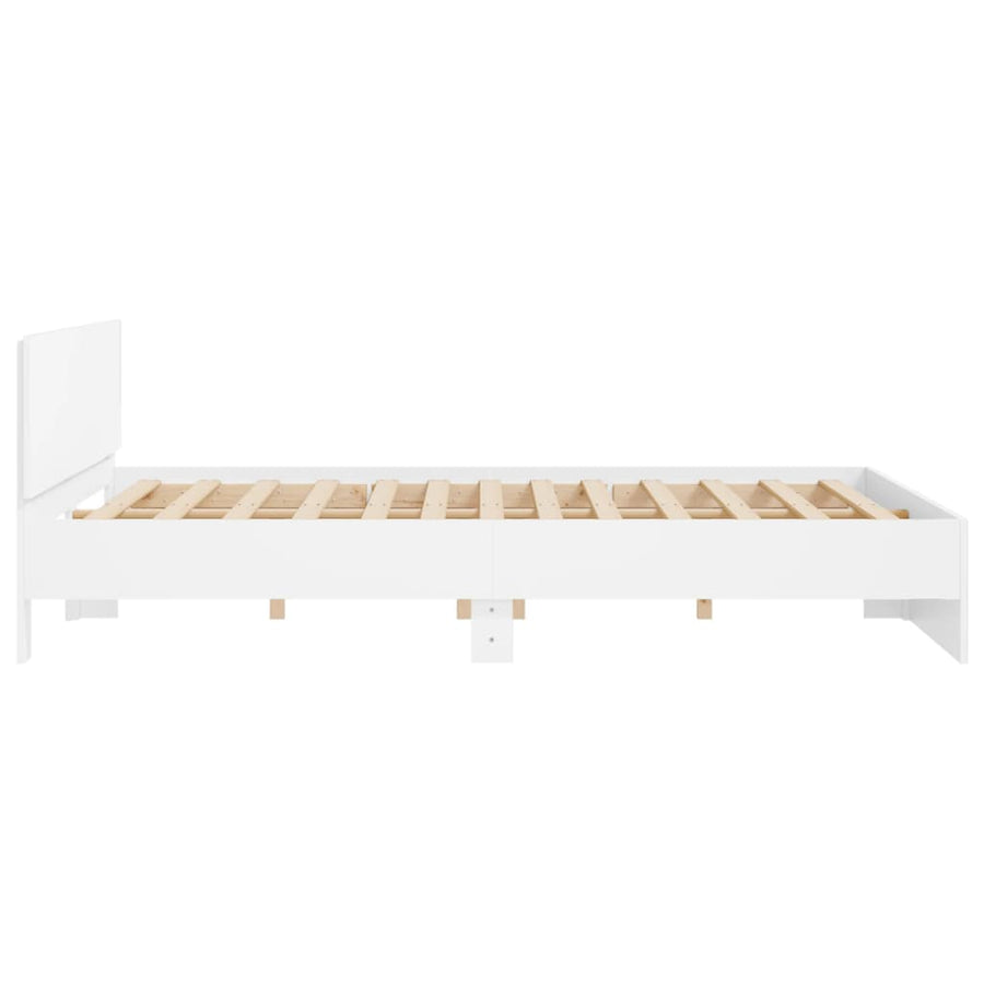 Bedframe met hoofdeinde wit 180x200 cm