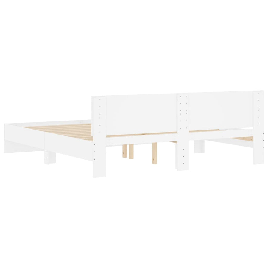 Bedframe met hoofdeinde wit 180x200 cm