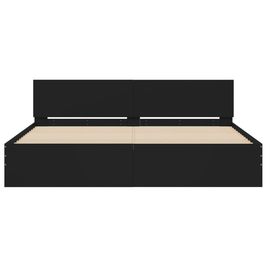 Bedframe met hoofdeinde zwart 180x200 cm