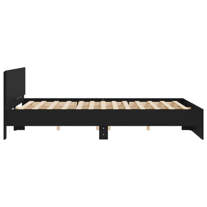 Bedframe met hoofdeinde zwart 180x200 cm