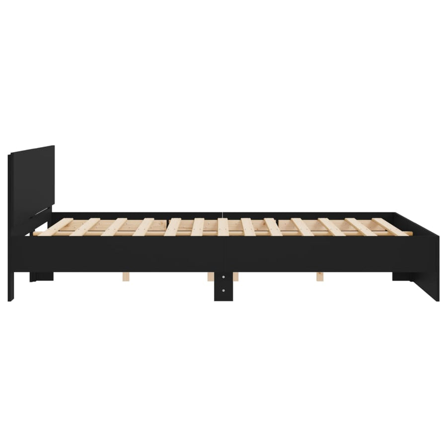 Bedframe met hoofdeinde zwart 180x200 cm