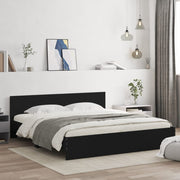 Bedframe 180x200 cm zwart met hoofdeinde