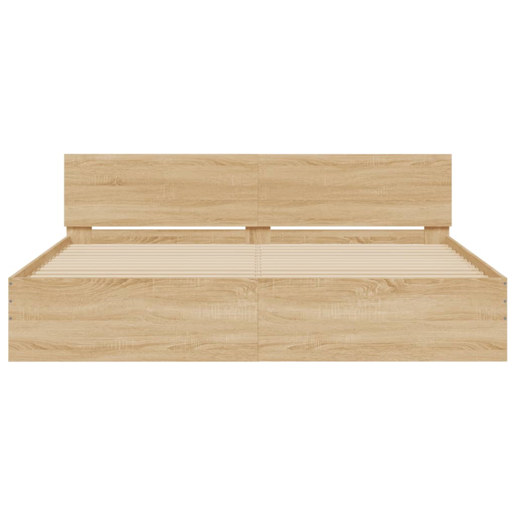 Bedframe met hoofdeinde sonoma eikenkleur 180x200 cm