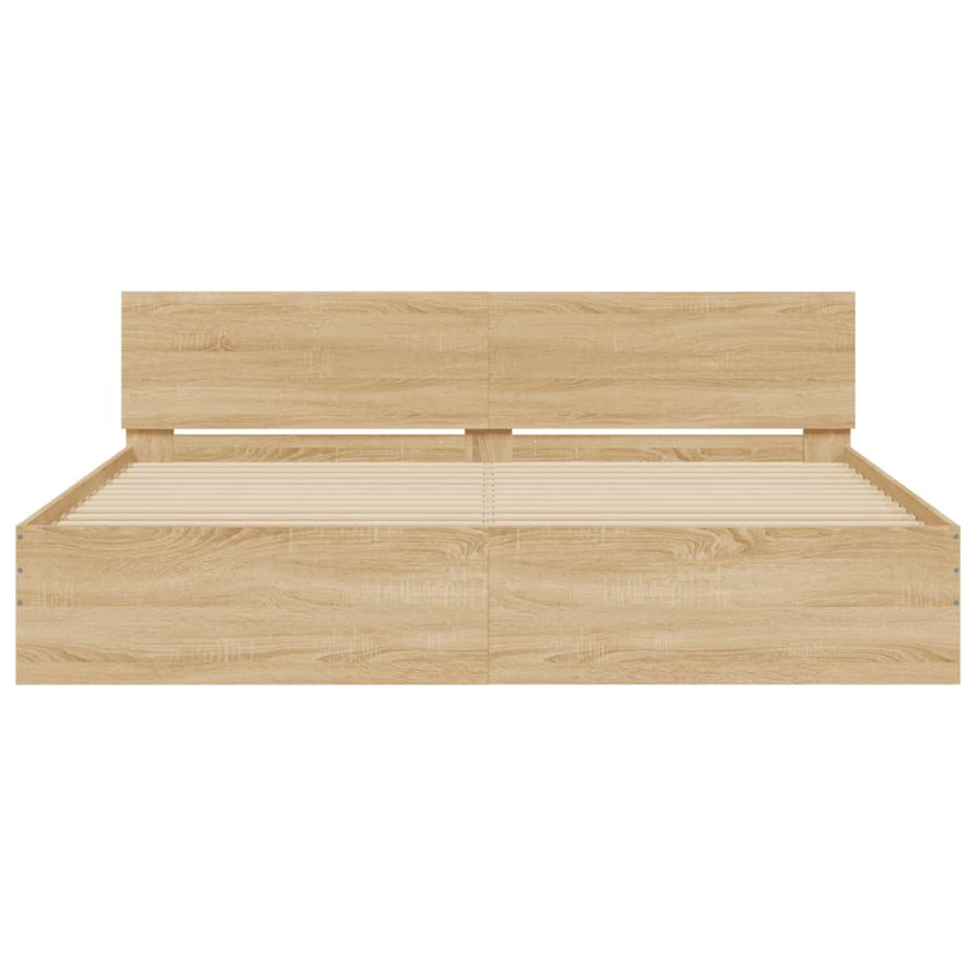Bedframe met hoofdeinde sonoma eikenkleur 180x200 cm