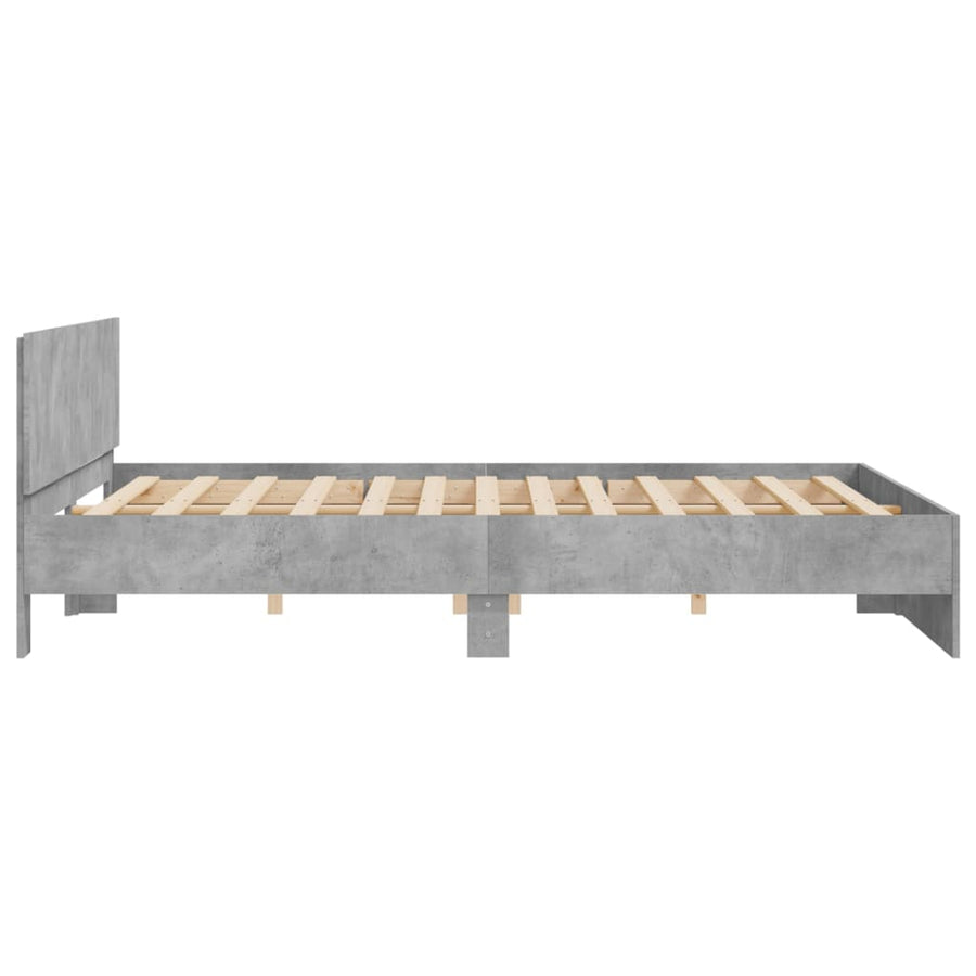 Bedframe met hoofdeinde betongrijs 180x200 cm