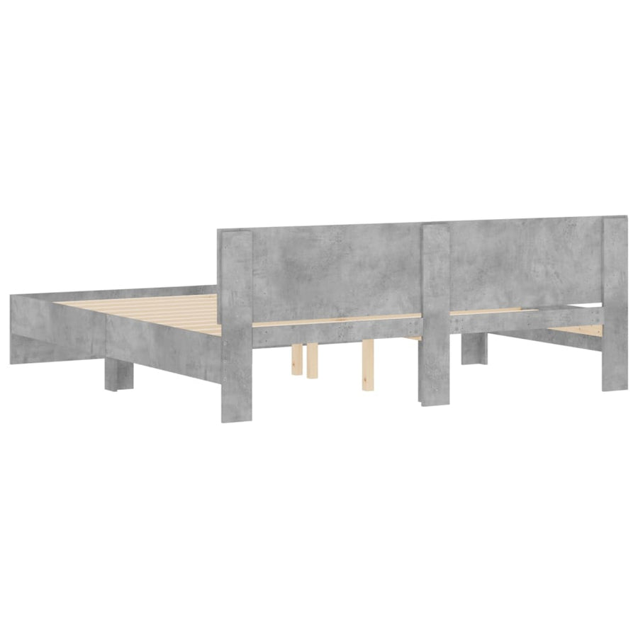 Bedframe met hoofdeinde betongrijs 180x200 cm