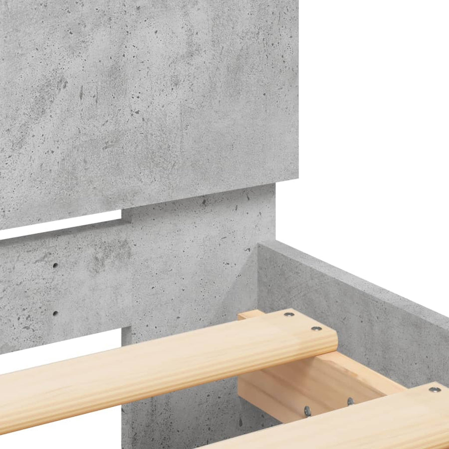 Bedframe met hoofdeinde betongrijs 180x200 cm