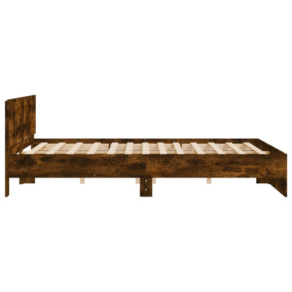 Bedframe met hoofdeinde gerookt eikenkleurig 160x200 cm