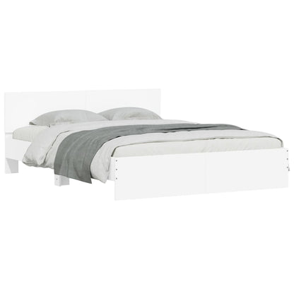 Bedframe met hoofdeinde wit 150x200 cm