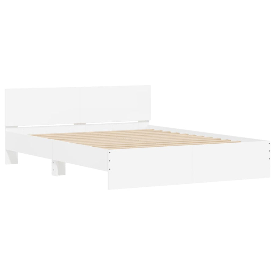 Bedframe met hoofdeinde wit 150x200 cm