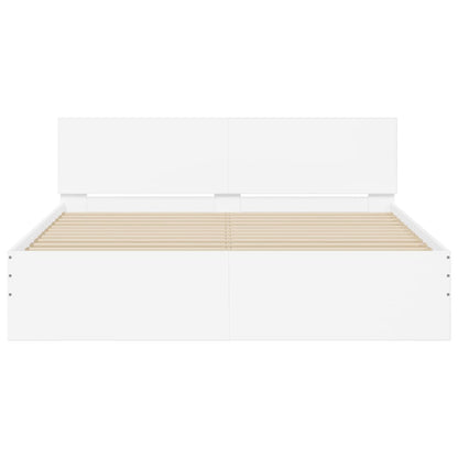 Bedframe met hoofdeinde wit 150x200 cm