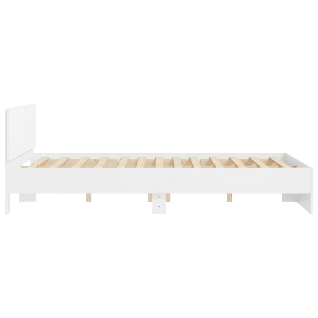 Bedframe met hoofdeinde wit 150x200 cm