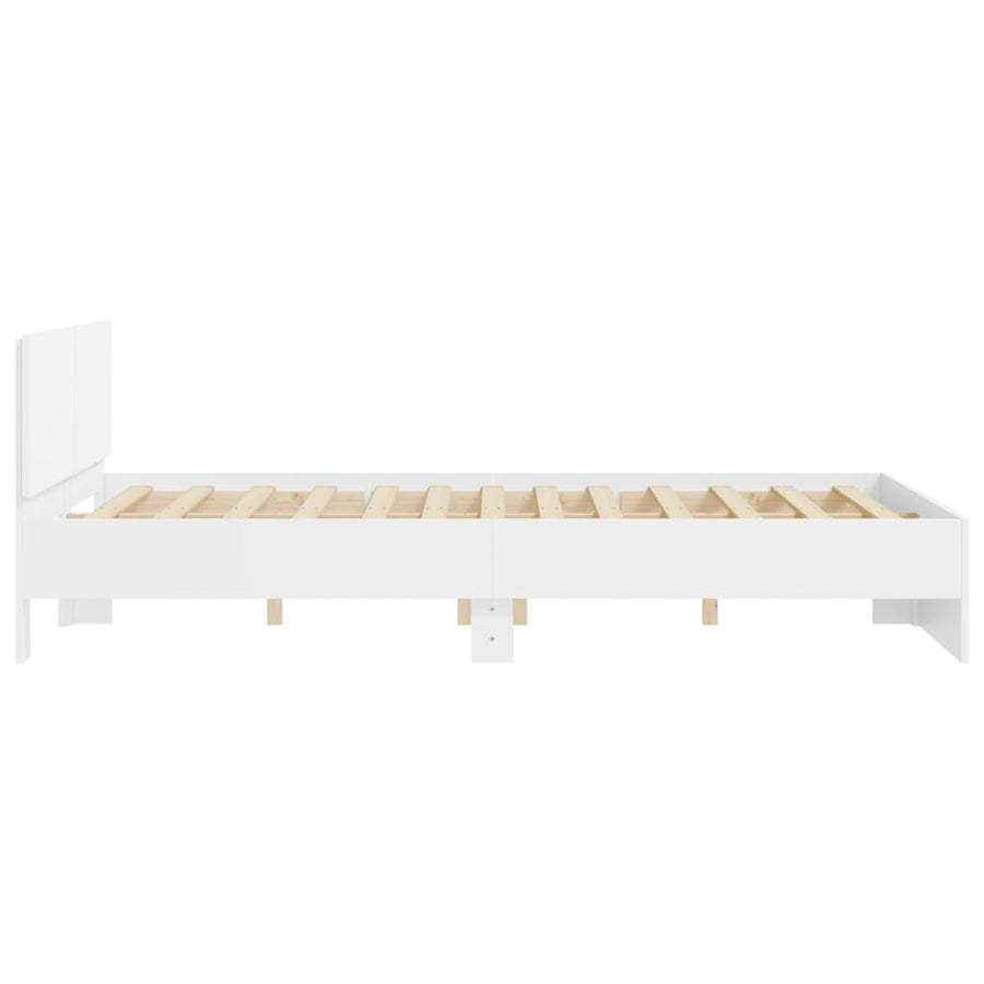 Bedframe met hoofdeinde wit 150x200 cm