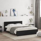 Bed frame with headboard black 150x200 cm