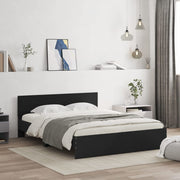 Bedframe 150x200 cm zwart met hoofdeinde