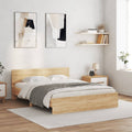 Bedframe met hoofdeinde sonoma eikenkleurig 150x200 cm