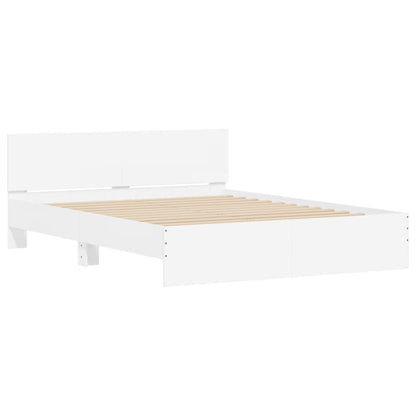 Bedframe met hoofdeinde wit 140x200 cm