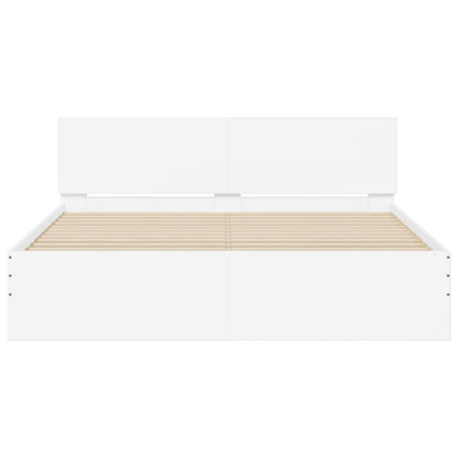 Bedframe met hoofdeinde wit 140x200 cm