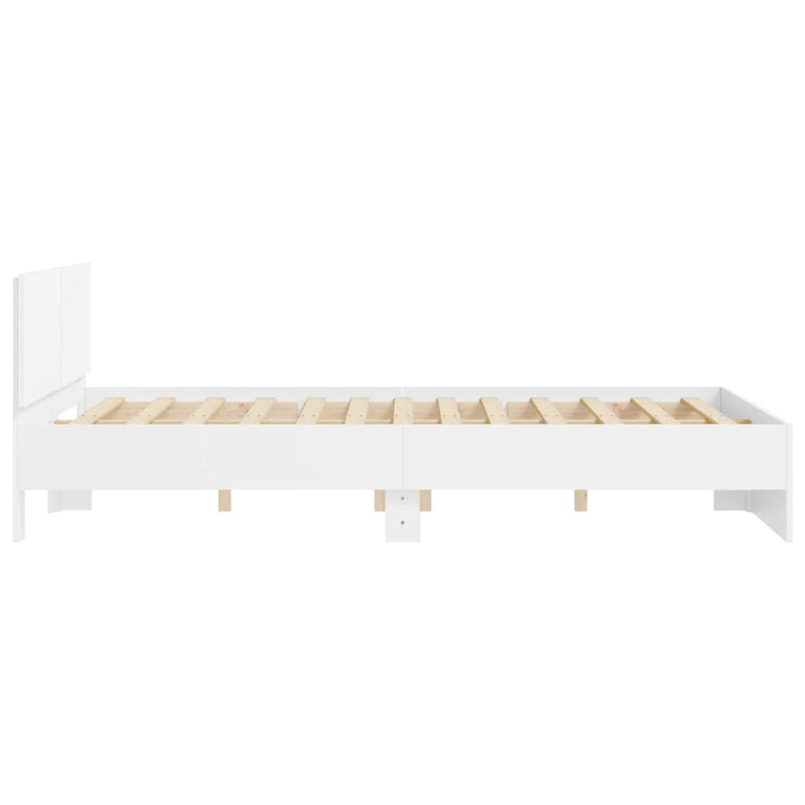 Bedframe met hoofdeinde wit 140x200 cm
