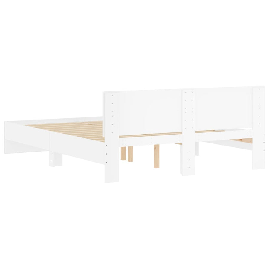 Bedframe met hoofdeinde wit 140x200 cm