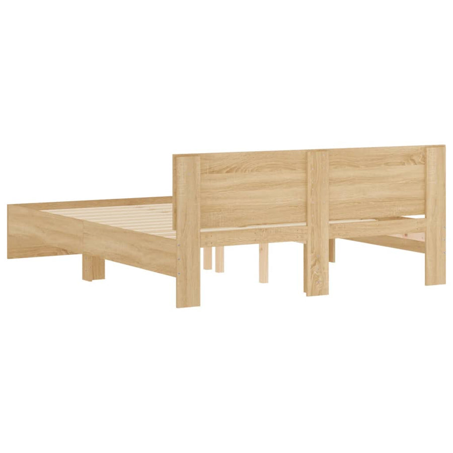 Bedframe met hoofdeinde sonoma eikenkleurig 140x200 cm