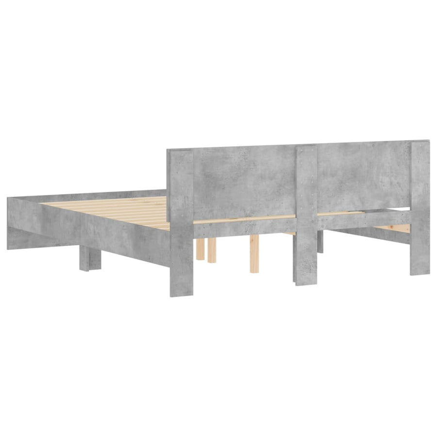 Bedframe met hoofdeinde betongrijs 140x200 cm