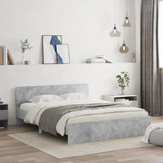 Bedframe 140x200 cm betongrijs met hoofdeinde